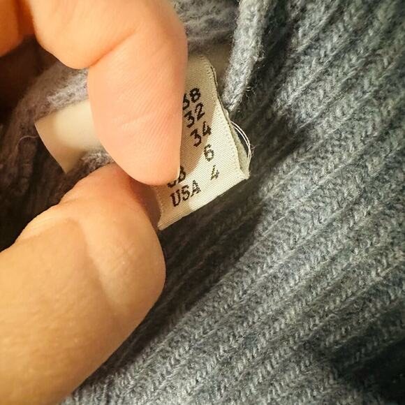 Cedric Charlier Blue Ombré Wool Button Styled Turtleneck Sweater size 4 - Picture 9 of 10